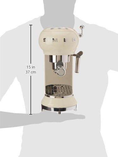 Smeg Espressomaschine ECF01CREU Creme – Manuelle Siebträgermaschine mit Cappuccino-System & Thermoblock