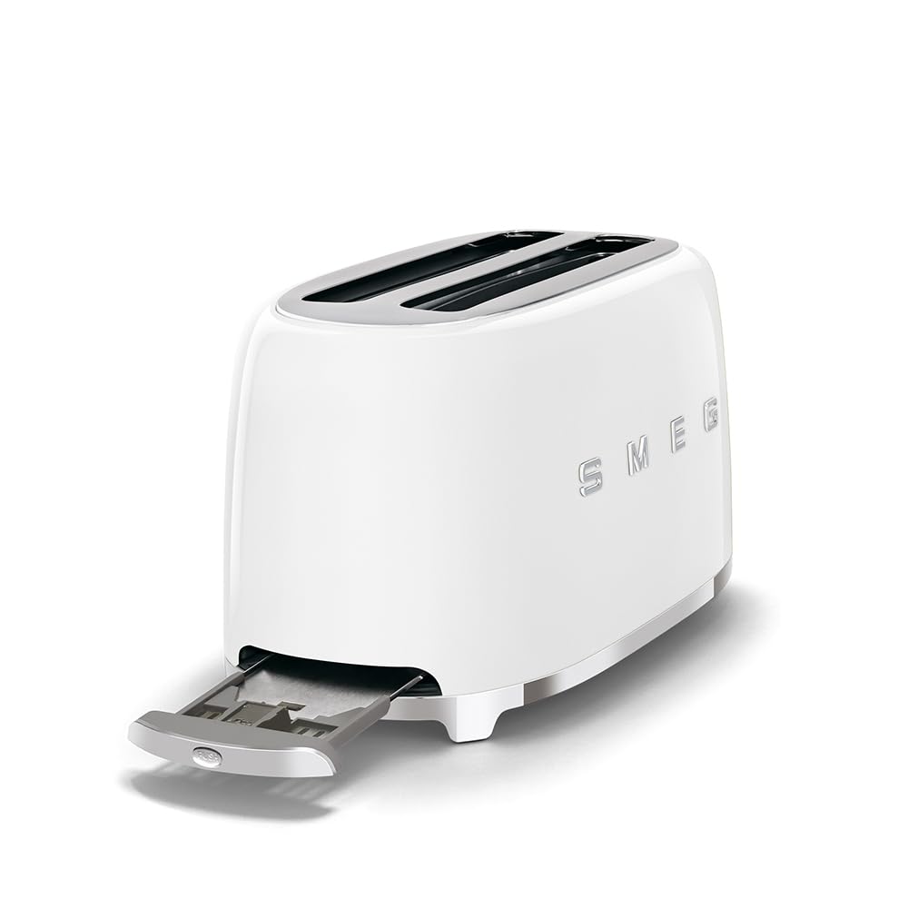 Smeg TSF02SSEU Toaster 4 Scheiben, 2 Schlitze 36mm, 6 Bräunungsstufen, 1500W, Chrom