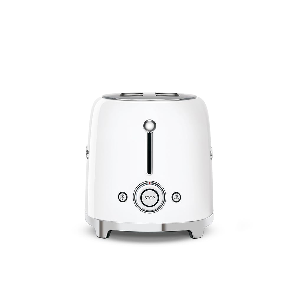 Smeg TSF02SSEU Toaster 4 Scheiben, 2 Schlitze 36mm, 6 Bräunungsstufen, 1500W, Chrom