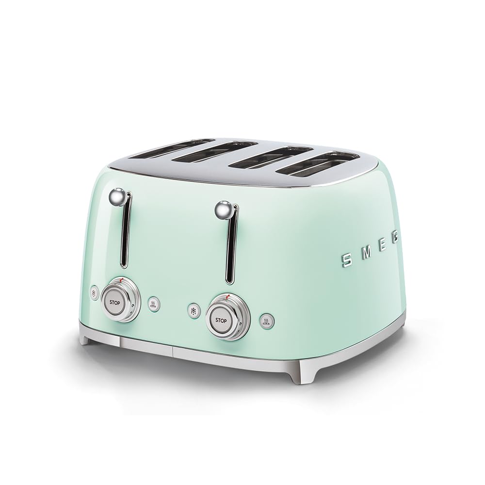 Smeg TSF03CREU Toaster 4 Scheiben, 6 Bräunungsstufen, Auftau- & Bagel-Funktion, 2000W, Creme