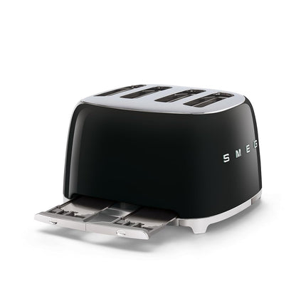 Smeg TSF03CREU Toaster 4 Scheiben, 6 Bräunungsstufen, Auftau- & Bagel-Funktion, 2000W, Creme