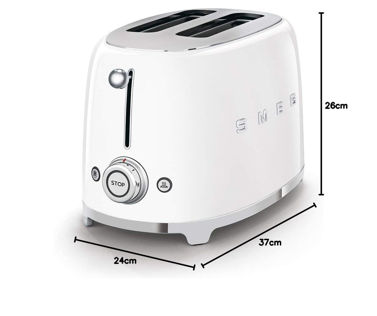 Smeg TSF01MLMEU Toaster 2 Scheiben, 6 Bräunungsstufen, Auftau-/Bagel-Funktion, 950W