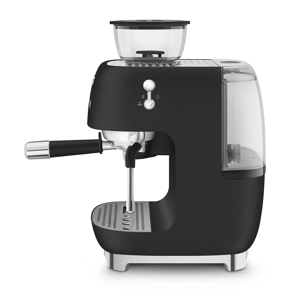 Smeg Espressomaschine EGF03WHEU mit Kaffeemühle, Thermoblock, 4 Temperaturstufen, Dampfdüse, 1L Tank