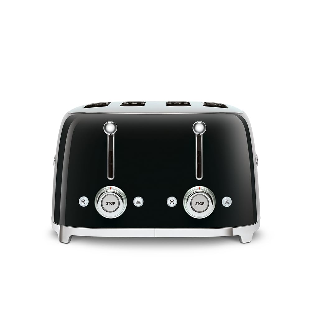 Smeg TSF03CREU Toaster 4 Scheiben, 6 Bräunungsstufen, Auftau- & Bagel-Funktion, 2000W, Creme