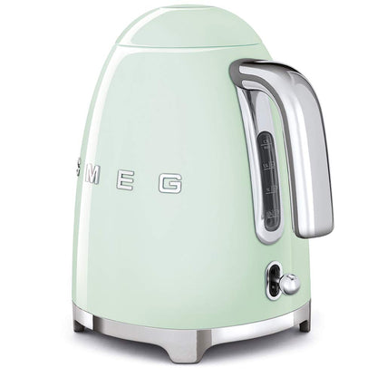 Smeg Wasserkocher 1,7L mit variabler Temperaturwahl 50-100°C, Edelstahl, Soft-Opening, Anti-Kalk-Filter
