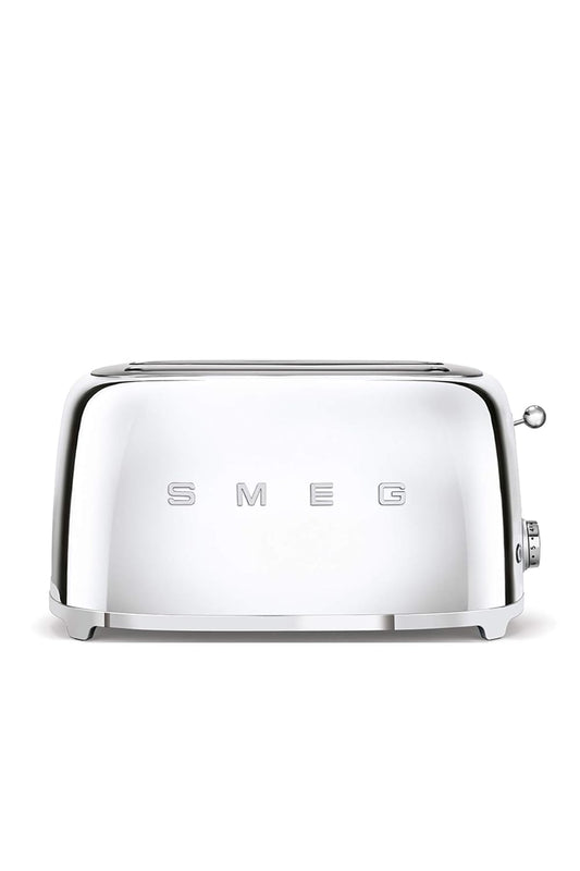 Smeg TSF02SSEU Toaster 4 Scheiben, 2 Schlitze 36mm, 6 Bräunungsstufen, 1500W, Chrom