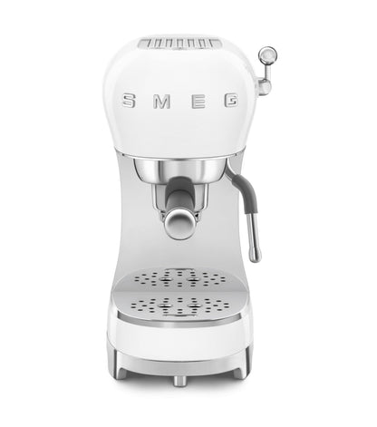 Smeg Espressomaschine ECF02PKEU, Cappuccino-Dampffunktion, Thermoblock, 15 bar, 1L Tank, 3 Siebträger