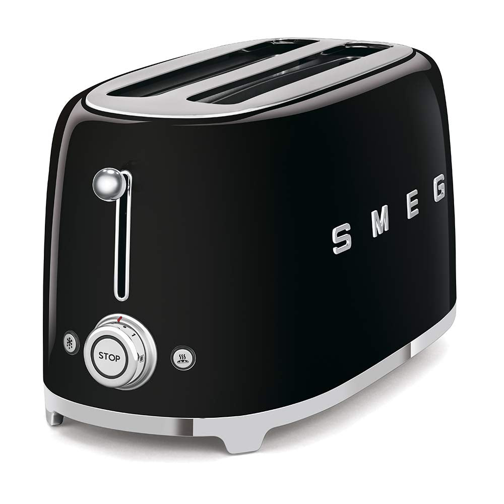 Smeg TSF02SSEU Toaster 4 Scheiben, 2 Schlitze 36mm, 6 Bräunungsstufen, 1500W, Chrom