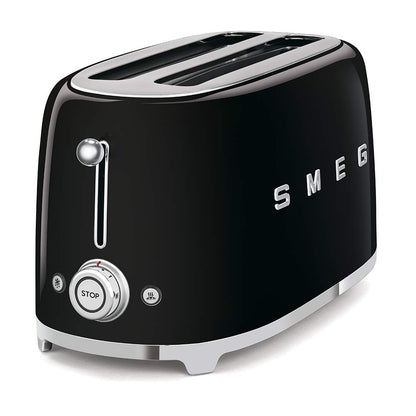 Smeg TSF02SSEU Toaster 4 Scheiben, 2 Schlitze 36mm, 6 Bräunungsstufen, 1500W, Chrom