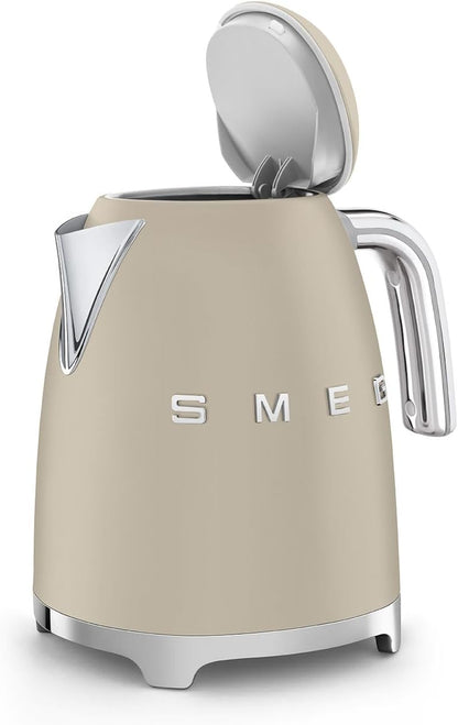 Smeg Wasserkocher 1,7L mit variabler Temperaturwahl 50-100°C, Edelstahl, Soft-Opening, Anti-Kalk-Filter