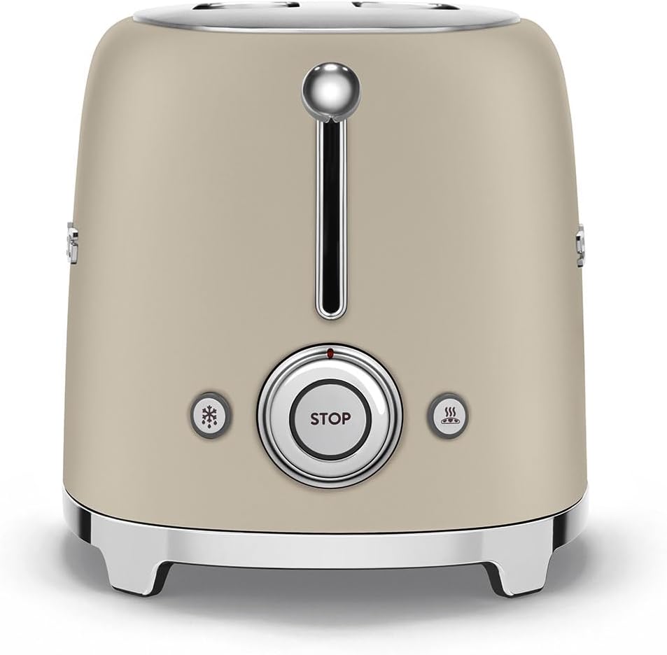 Smeg TSF01MLMEU Toaster 2 Scheiben, 6 Bräunungsstufen, Auftau-/Bagel-Funktion, 950W