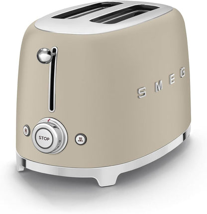 Smeg TSF01MLMEU Toaster 2 Scheiben, 6 Bräunungsstufen, Auftau-/Bagel-Funktion, 950W
