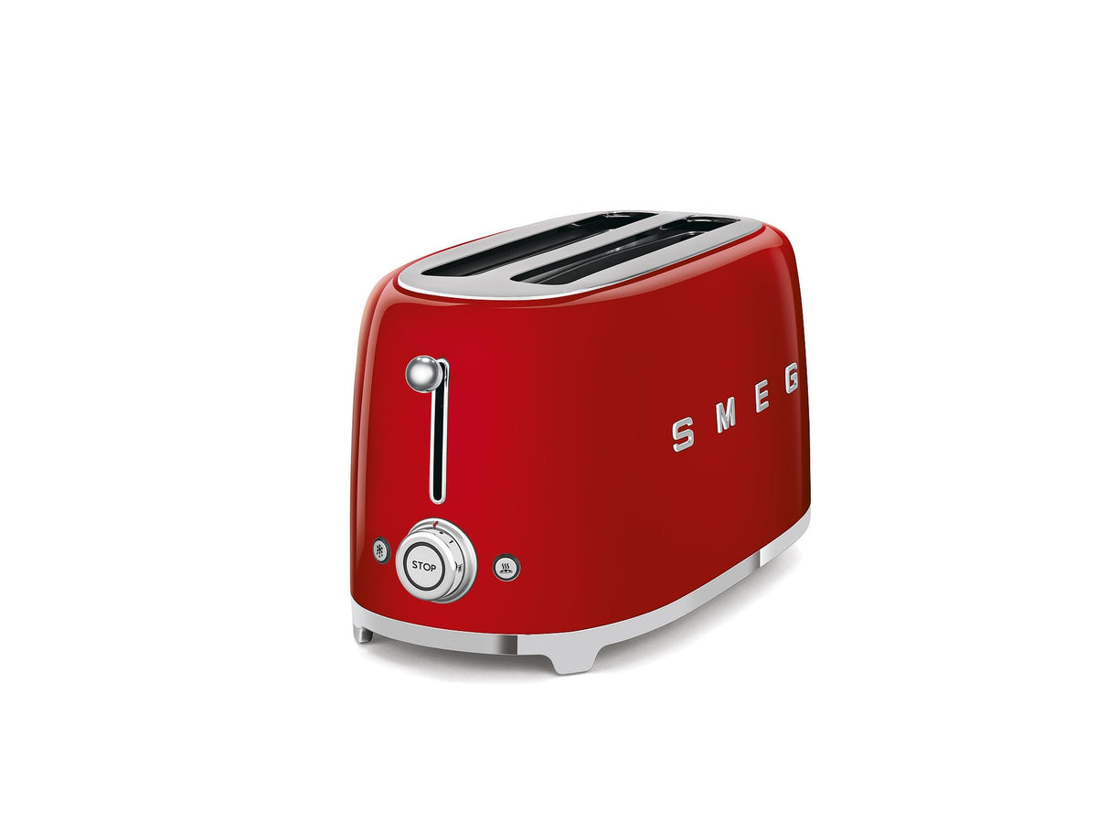 Smeg TSF02SSEU Toaster 4 Scheiben, 2 Schlitze 36mm, 6 Bräunungsstufen, 1500W, Chrom