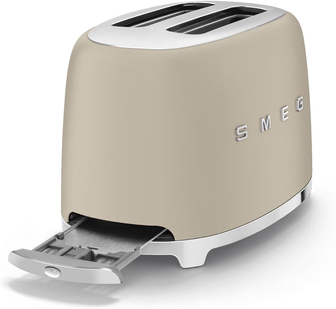 Smeg TSF01MLMEU Toaster 2 Scheiben, 6 Bräunungsstufen, Auftau-/Bagel-Funktion, 950W