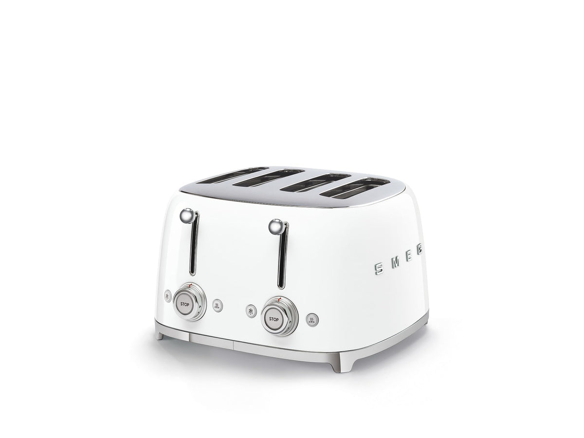 Smeg TSF03CREU Toaster 4 Scheiben, 6 Bräunungsstufen, Auftau- & Bagel-Funktion, 2000W, Creme
