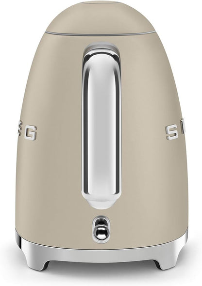 Smeg Wasserkocher 1,7L mit variabler Temperaturwahl 50-100°C, Edelstahl, Soft-Opening, Anti-Kalk-Filter