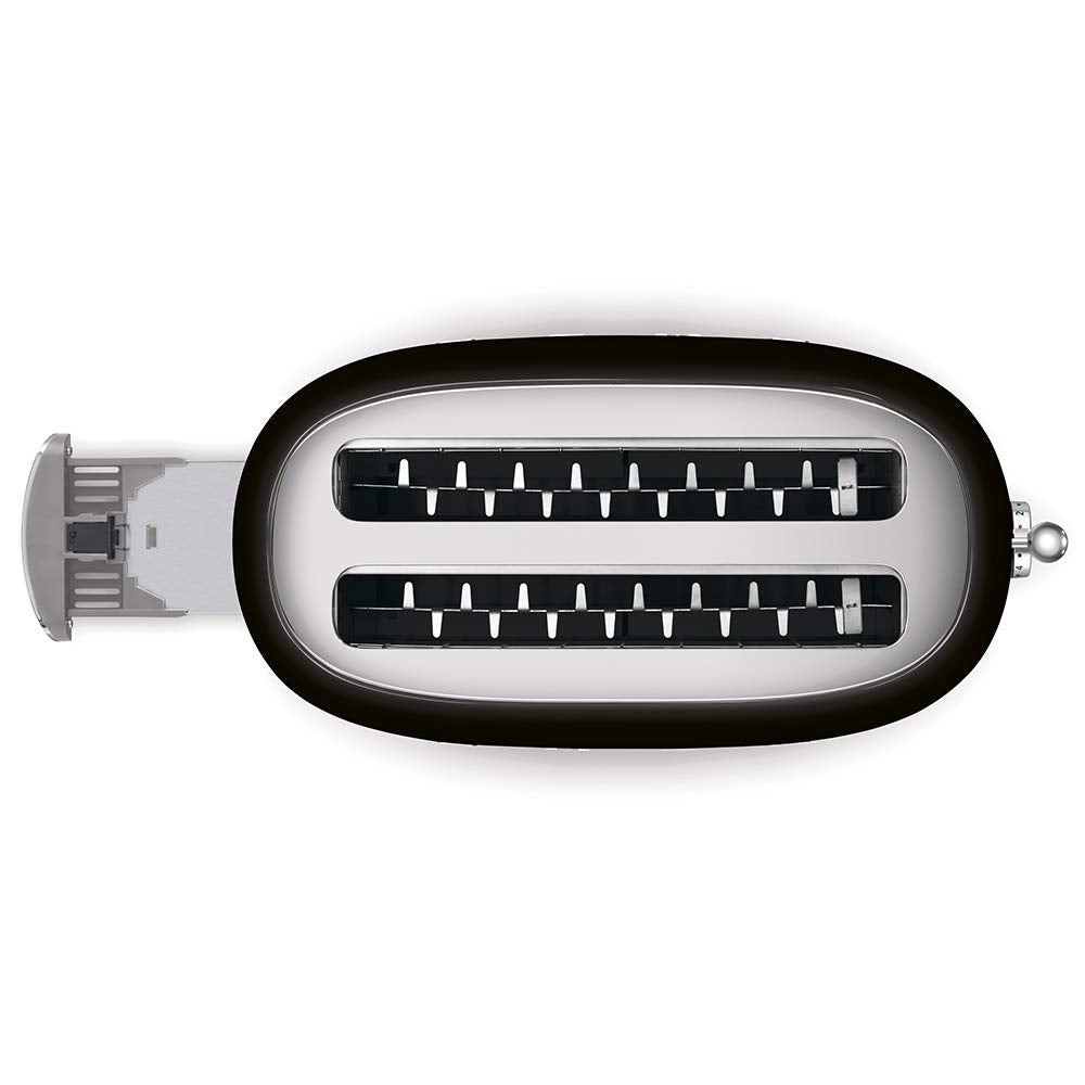 Smeg TSF02SSEU Toaster 4 Scheiben, 2 Schlitze 36mm, 6 Bräunungsstufen, 1500W, Chrom