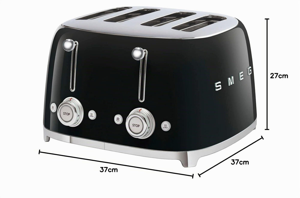 Smeg TSF03CREU Toaster 4 Scheiben, 6 Bräunungsstufen, Auftau- & Bagel-Funktion, 2000W, Creme