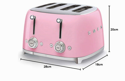 Smeg TSF03CREU Toaster 4 Scheiben, 6 Bräunungsstufen, Auftau- & Bagel-Funktion, 2000W, Creme