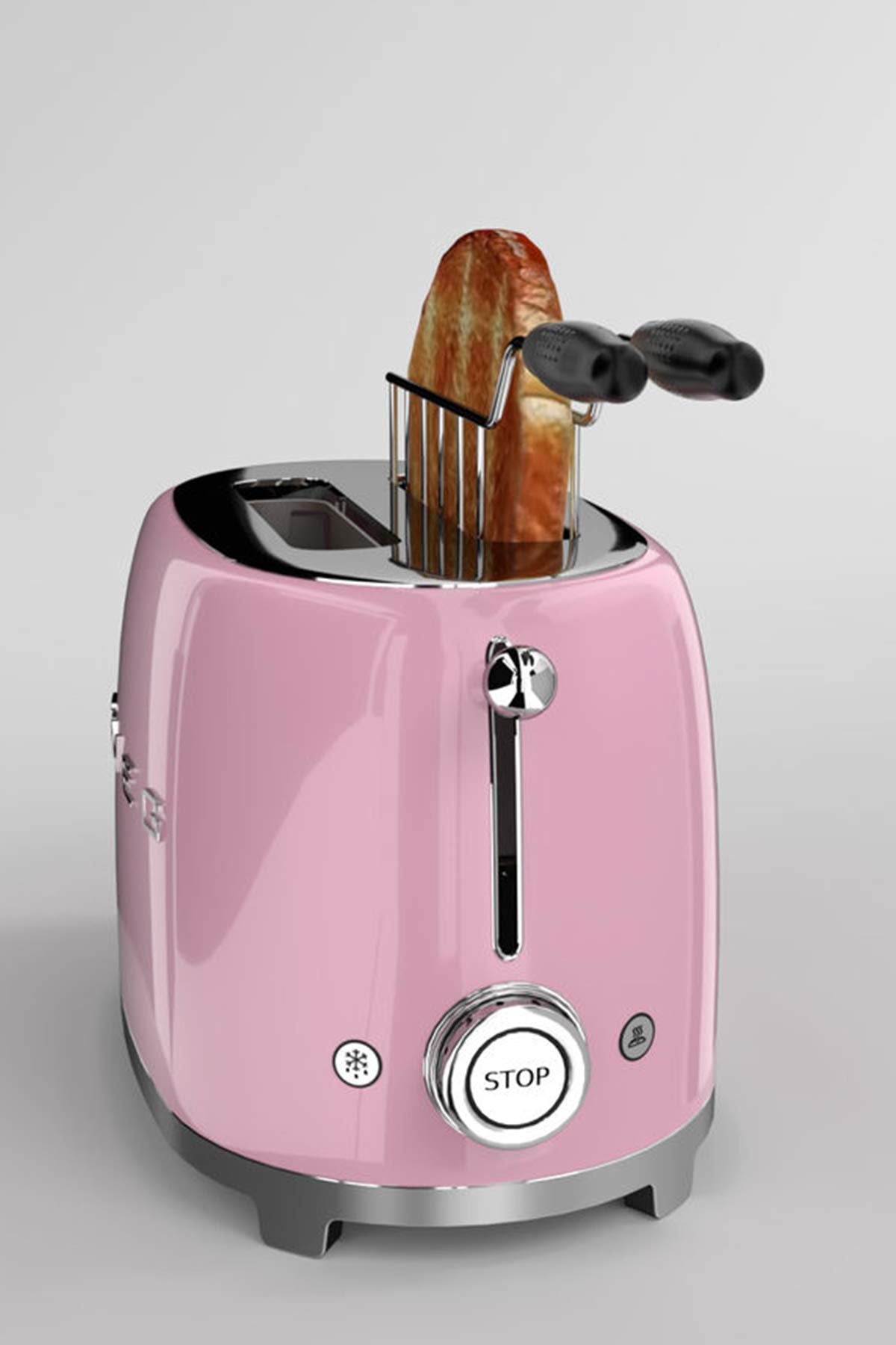 Smeg TSF01MLMEU Toaster 2 Scheiben, 6 Bräunungsstufen, Auftau-/Bagel-Funktion, 950W