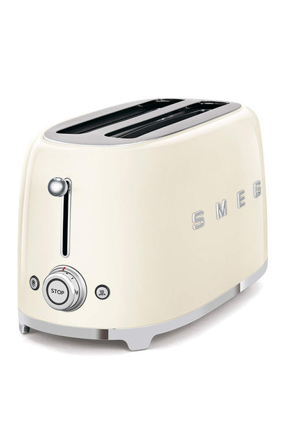 Smeg TSF02SSEU Toaster 4 Scheiben, 2 Schlitze 36mm, 6 Bräunungsstufen, 1500W, Chrom