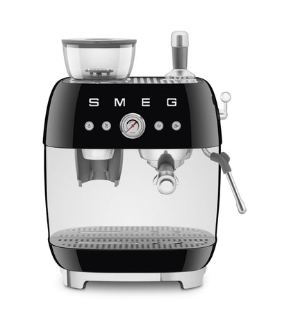 Smeg Espressomaschine EGF03WHEU mit Kaffeemühle, Thermoblock, 4 Temperaturstufen, Dampfdüse, 1L Tank