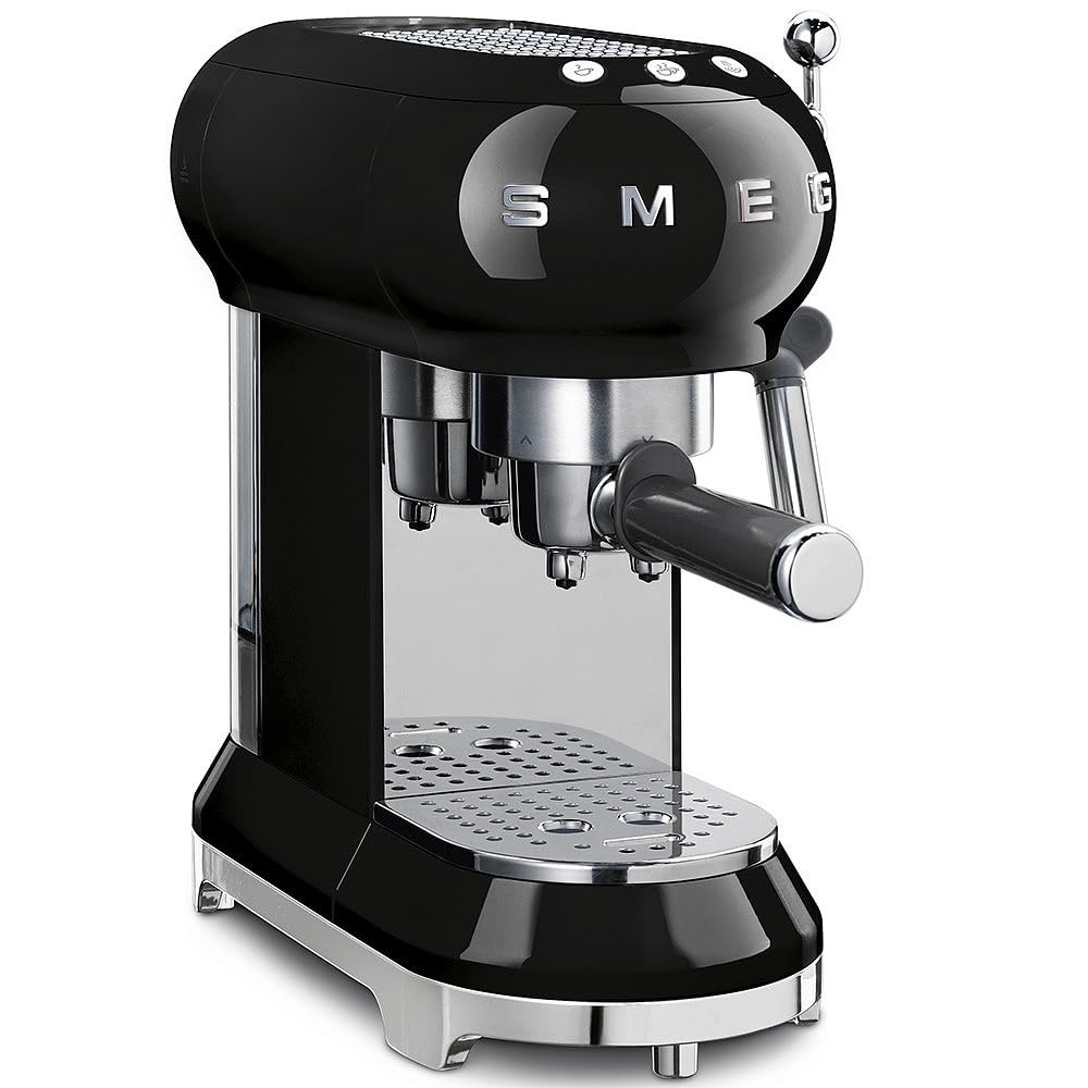 Smeg Espressomaschine ECF01CREU Creme – Manuelle Siebträgermaschine mit Cappuccino-System & Thermoblock