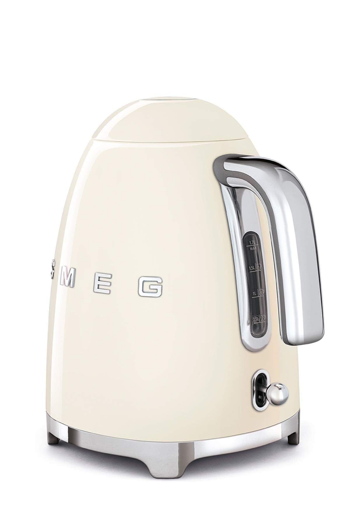 Smeg Wasserkocher 1,7L mit variabler Temperaturwahl 50-100°C, Edelstahl, Soft-Opening, Anti-Kalk-Filter