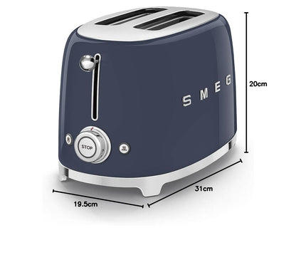 Smeg TSF01MLMEU Toaster 2 Scheiben, 6 Bräunungsstufen, Auftau-/Bagel-Funktion, 950W