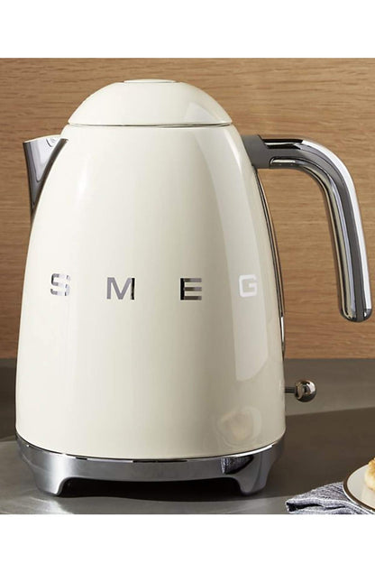 Smeg Wasserkocher 1,7L mit variabler Temperaturwahl 50-100°C, Edelstahl, Soft-Opening, Anti-Kalk-Filter