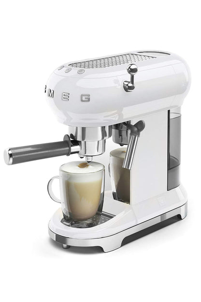 Smeg Espressomaschine ECF01CREU Creme – Manuelle Siebträgermaschine mit Cappuccino-System & Thermoblock