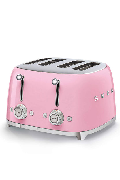 Smeg TSF03CREU Toaster 4 Scheiben, 6 Bräunungsstufen, Auftau- & Bagel-Funktion, 2000W, Creme