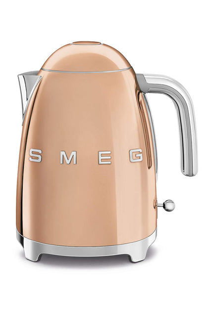 Smeg Wasserkocher 1,7L mit variabler Temperaturwahl 50-100°C, Edelstahl, Soft-Opening, Anti-Kalk-Filter
