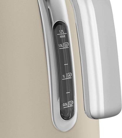 Smeg Wasserkocher 1,7L mit variabler Temperaturwahl 50-100°C, Edelstahl, Soft-Opening, Anti-Kalk-Filter