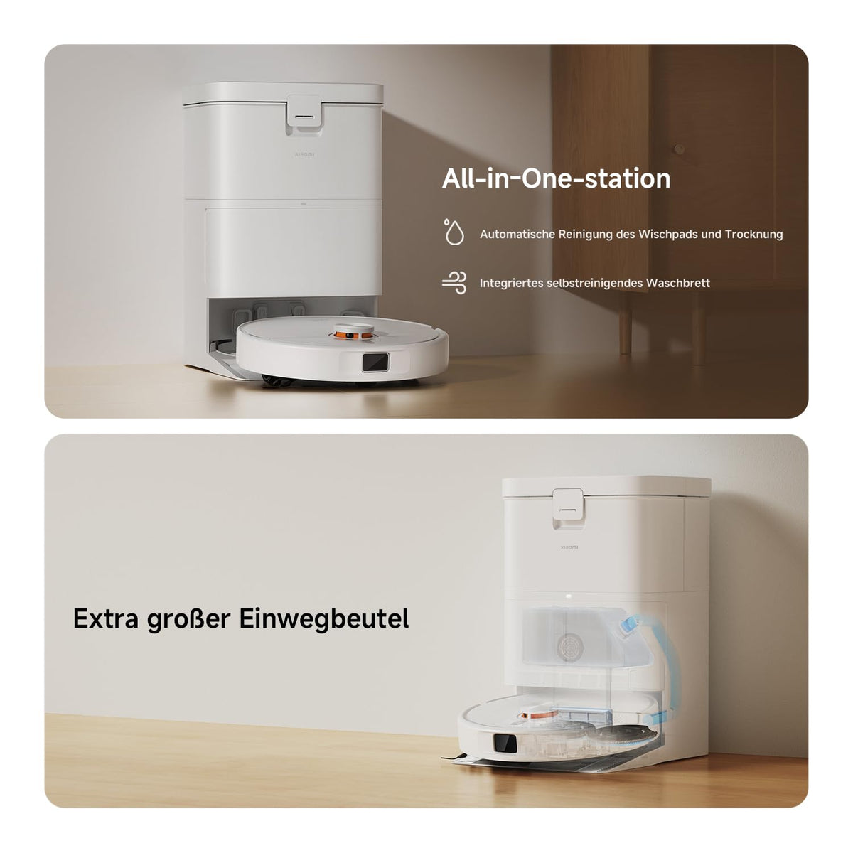 XIAOMI H50 Pro Saugroboter mit Wischfunktion, 15.000 Pa, ausfahrbarer Arm