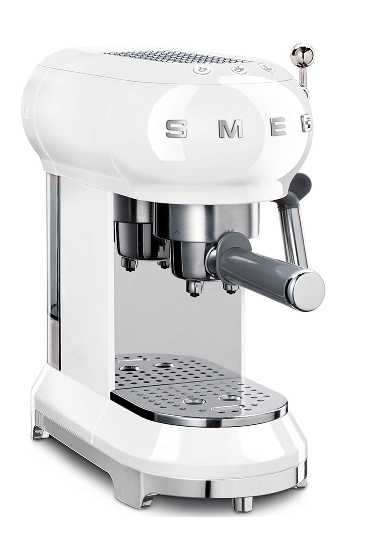 Smeg Espressomaschine ECF01CREU Creme – Manuelle Siebträgermaschine mit Cappuccino-System & Thermoblock