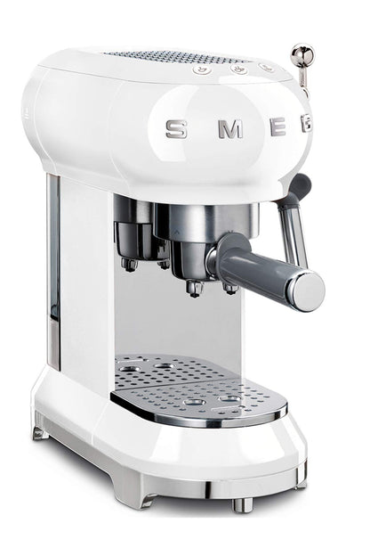Smeg Espressomaschine ECF01CREU Creme – Manuelle Siebträgermaschine mit Cappuccino-System & Thermoblock