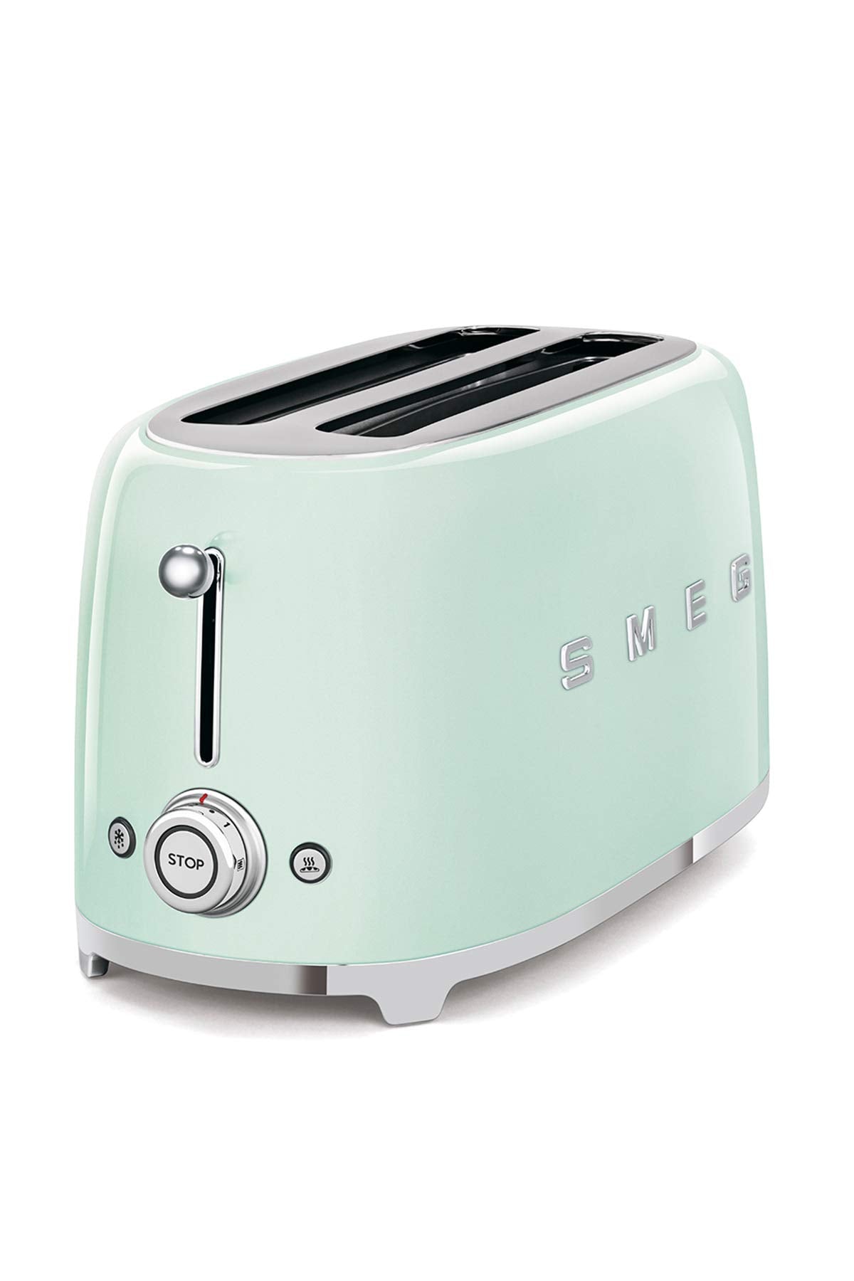Smeg TSF02SSEU Toaster 4 Scheiben, 2 Schlitze 36mm, 6 Bräunungsstufen, 1500W, Chrom