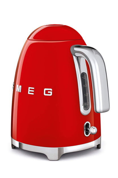 Smeg Wasserkocher 1,7L mit variabler Temperaturwahl 50-100°C, Edelstahl, Soft-Opening, Anti-Kalk-Filter