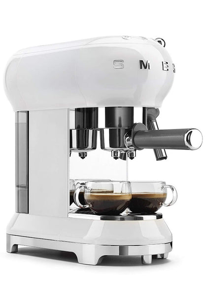 Smeg Espressomaschine ECF01CREU Creme – Manuelle Siebträgermaschine mit Cappuccino-System & Thermoblock