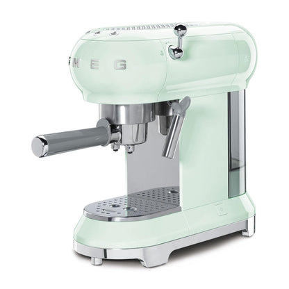 Smeg Espressomaschine ECF01CREU Creme – Manuelle Siebträgermaschine mit Cappuccino-System & Thermoblock