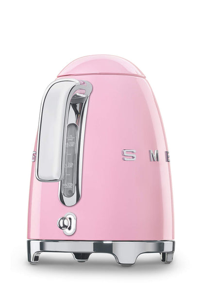 Smeg Wasserkocher 1,7L mit variabler Temperaturwahl 50-100°C, Edelstahl, Soft-Opening, Anti-Kalk-Filter