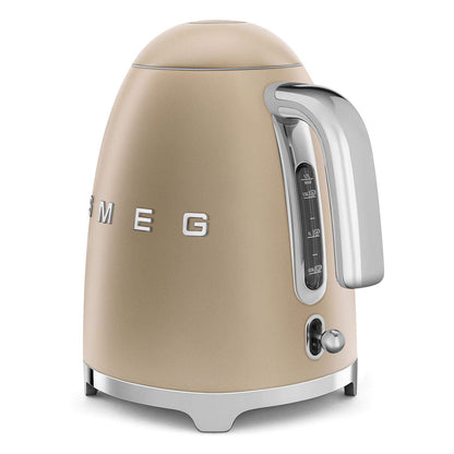 Smeg Wasserkocher 1,7L mit variabler Temperaturwahl 50-100°C, Edelstahl, Soft-Opening, Anti-Kalk-Filter