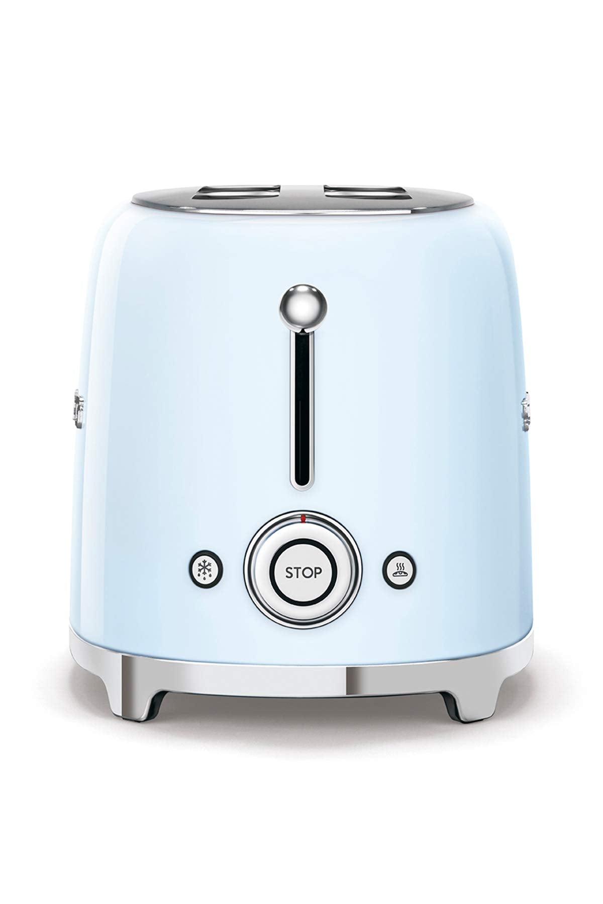 Smeg TSF02SSEU Toaster 4 Scheiben, 2 Schlitze 36mm, 6 Bräunungsstufen, 1500W, Chrom