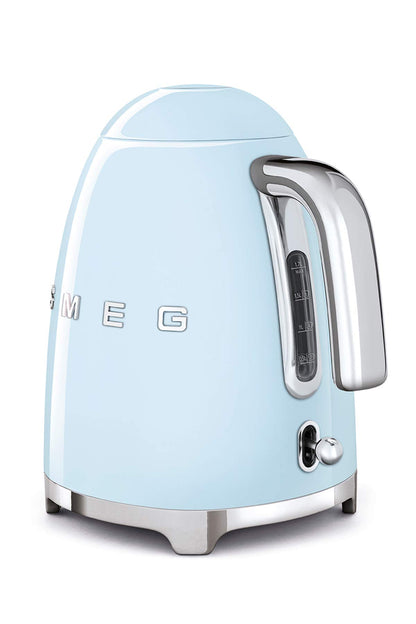 Smeg Wasserkocher 1,7L mit variabler Temperaturwahl 50-100°C, Edelstahl, Soft-Opening, Anti-Kalk-Filter