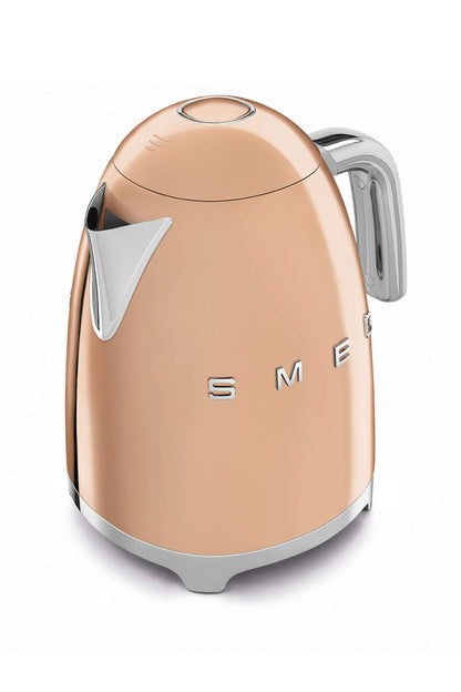 Smeg Wasserkocher 1,7L mit variabler Temperaturwahl 50-100°C, Edelstahl, Soft-Opening, Anti-Kalk-Filter
