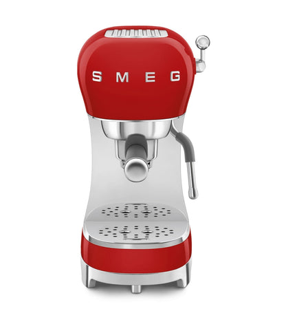 Smeg Espressomaschine ECF02PKEU, Cappuccino-Dampffunktion, Thermoblock, 15 bar, 1L Tank, 3 Siebträger