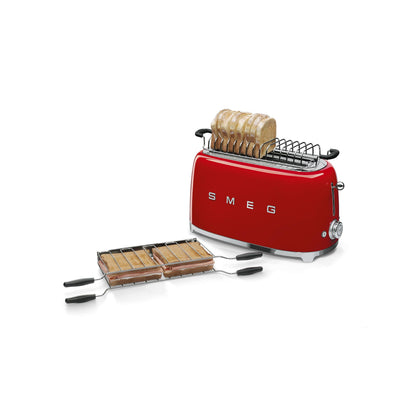 Smeg TSF02SSEU Toaster 4 Scheiben, 2 Schlitze 36mm, 6 Bräunungsstufen, 1500W, Chrom