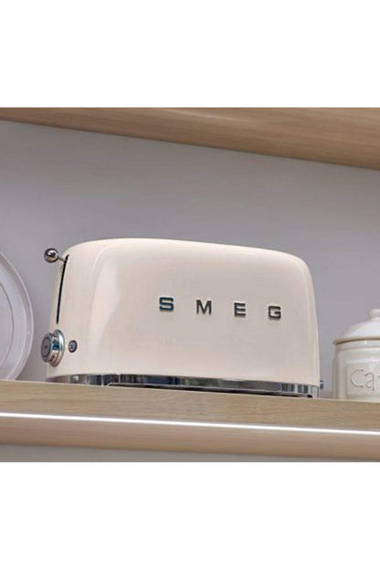 Smeg TSF02SSEU Toaster 4 Scheiben, 2 Schlitze 36mm, 6 Bräunungsstufen, 1500W, Chrom