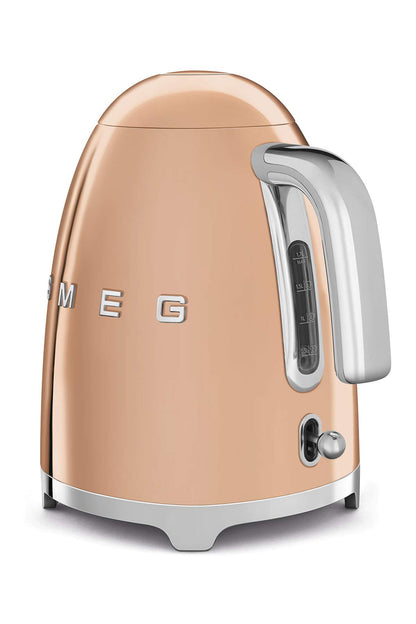 Smeg Wasserkocher 1,7L mit variabler Temperaturwahl 50-100°C, Edelstahl, Soft-Opening, Anti-Kalk-Filter